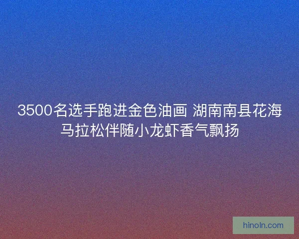 3500名选手跑进金色油画 湖南南县花海马拉松伴随小龙虾香气飘扬